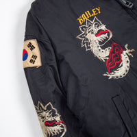 80s Vintage Korean Tailor-Made Souvenir Bomber Jacket - Large