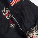 80s Vintage Korean Tailor-Made Souvenir Bomber Jacket - Large