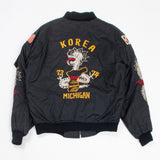 80s Vintage Korean Tailor-Made Souvenir Bomber Jacket - Large