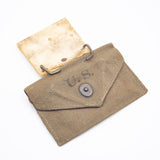1940s WW2 US Army M1942 First Aid Carlisle Dressing Pouch & Leather Belt Loop