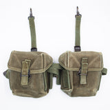 2x Rare 60s Vietnam War M-1956 Short Ammunition Pouch Set