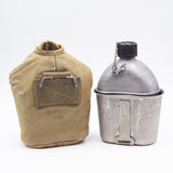 1944 - 1945 WW2 US Military 1 Qt Canteen Set