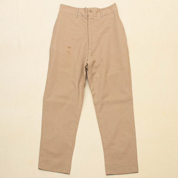70s Vintage US Army Polycotton Khaki Trousers - 28x30