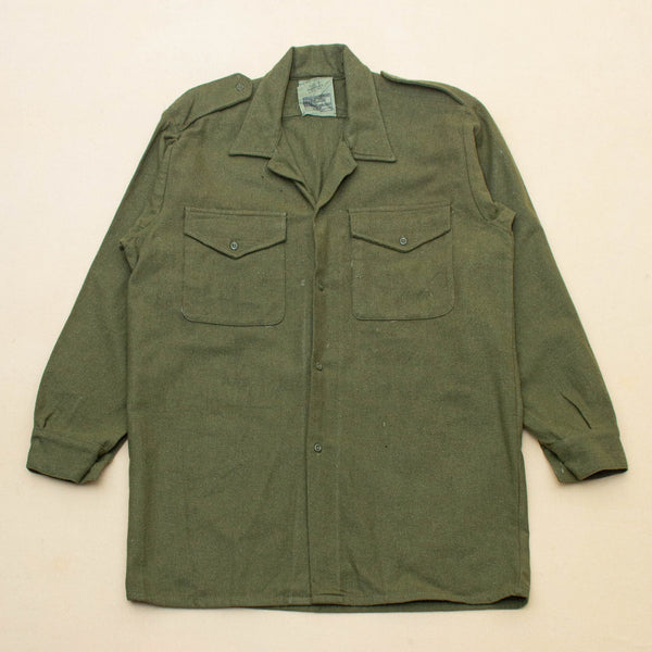 80s Vintage British Army Wool CG Combat Shirt - Large