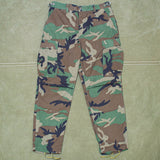 NOS 80s Vintage Temperate Woodland BDU Combat Trousers - 34x32