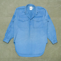70s Vintage Royal Navy Blue Shirt - Medium