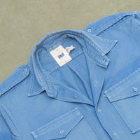 70s Vintage Royal Navy Blue Shirt - Medium