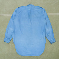 70s Vintage Royal Navy Blue Shirt - Medium