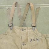 40s Vintage US Navy Deck Overall Trousers - 42x28