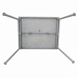 60s Vintage Heavy Duty Industrial West German Army Steel Metal Folding Table - 39.5"x29.5"x30"