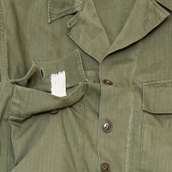 40s WW2 Vintage US Army HBT Utility Shirt - Medium – Omega Militaria