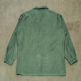 70s Vintage 'Prater' US Army OG-107 Sateen Utility Shirt - Large