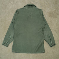 60s Vintage US Army OG-107 Sateen Utility Shirt - Small
