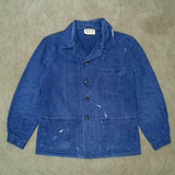 70s Vintage German Army Blue HBT Chore Jacket - Medium