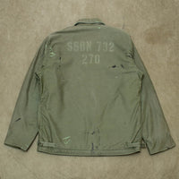 80s Vintage US Navy 'SSBN-732' Stencilled A-2 Deck Jacket - Large