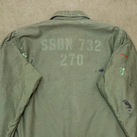 80s Vintage US Navy 'SSBN-732' Stencilled A-2 Deck Jacket - Large
