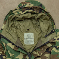 90s Vintage US Army Woodland ECWCS Waterproof Parka - Large