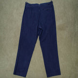 80s Vintage Royal Navy Blue Working Dress Trousers - 34x33
