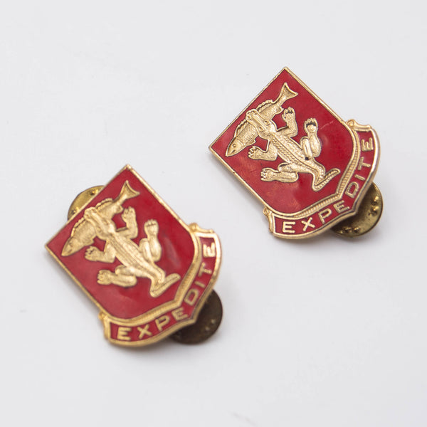 103th Armor Regiment Unit Crest D.I. Pin Pair