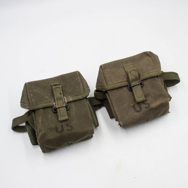 2x NOS 60s Vietnam War M-1956 Short Ammunition Pouch Set