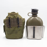 70s US Military 1 Qt. Plastic Canteen Set