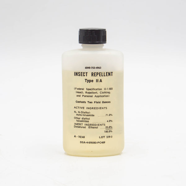 1965 Vietnam War Insect Repellent Clear Bottle