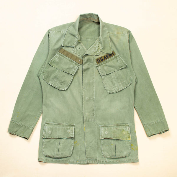 60s Vietnam War Vintage US Army Poplin Jungle Jacket - Small