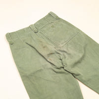 60s Vintage British Army Green Cotton Overall Trousers - 30x26