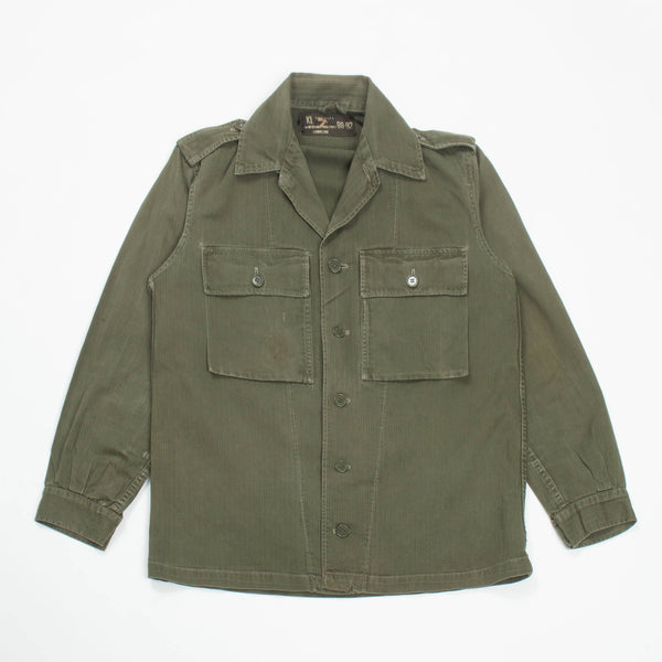 70s Vintage Dutch Army HBT Utility Shirt - Medium