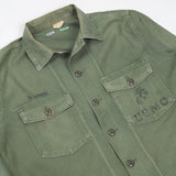 60s Vietnam War Vintage USMC 3rd Pattern OG-107 Utility Shirt - Large