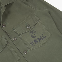 60s Vietnam War Vintage USMC 3rd Pattern OG-107 Utility Shirt - Small