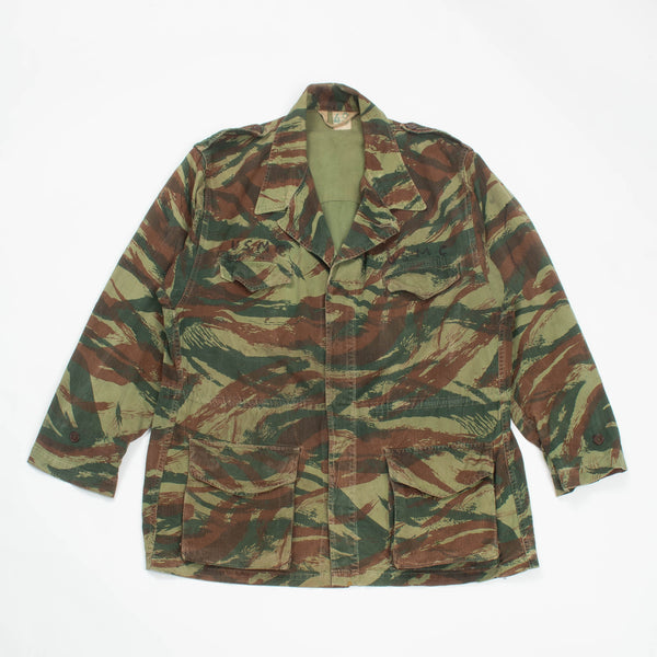 50s-60s Vintage French Army M47 Lizard Camo HBT Jacket - Large