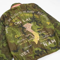 60s Vietnamese Tailor-Made Poncho Liner Souvenir Tour Jacket - Medium