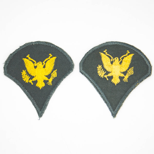 60s Vietnam War US Army Cut Edge Specialist 4 (E-4) Rank Patch Set