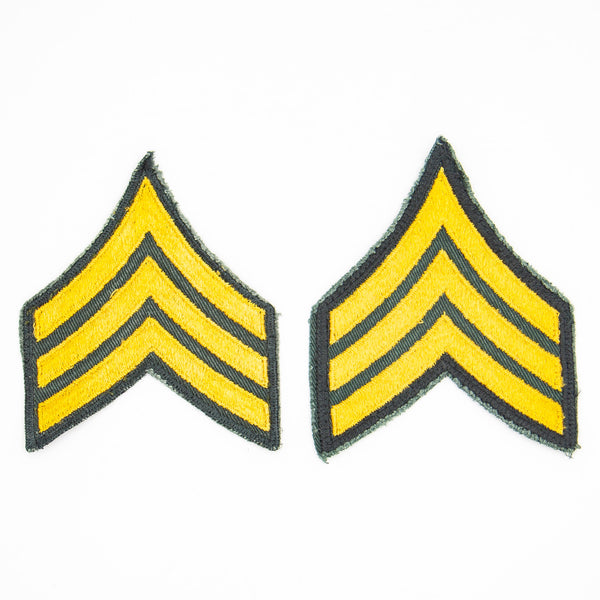 Sergeant Patch Rang 60s Vietnam War US Army Cut Edge Sergeant (SGT) Rank Patch Set – Omega ...
