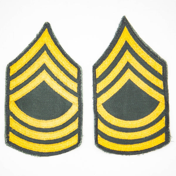 60s Vietnam War US Army Cut Edge Master Sergeant (MSG) Rank Patch Set