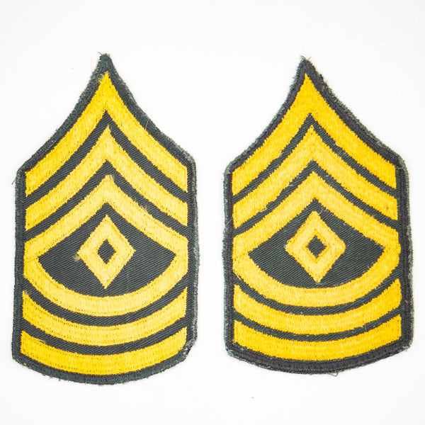 60s Vietnam War US Army Cut Edge First Sergeant (1SG) Rank Patch Set