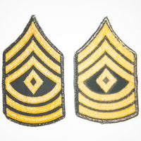 60s Vietnam War US Army Cut Edge First Sergeant (1SG) Rank Patch Set