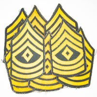 60s Vietnam War US Army Cut Edge First Sergeant (1SG) Rank Patch Set