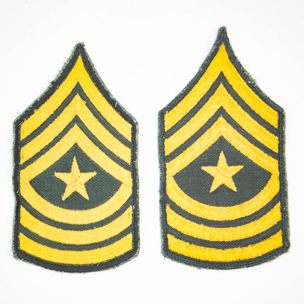 60s Vietnam War US Army Cut Edge Sergeant Major (SGM) Rank Patch Set