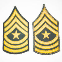 60s Vietnam War US Army Cut Edge Sergeant Major (SGM) Rank Patch Set