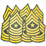 60s Vietnam War US Army Cut Edge Sergeant Major (SGM) Rank Patch Set