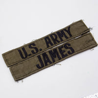 60s Vietnamese-Made US Army 'James' Name Tape Patch Set