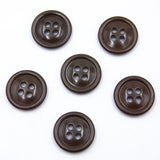 6x Original 1950s US Military 2cm Brown Plastic Buttons