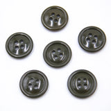 6x Original 1950s US Military 2cm Green Plastic Buttons
