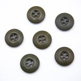 6x Original US Military 2cm Green Plastic Tropical Combat Uniform / BDU Buttons
