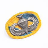 60s Vietnam War Senior Jump Wings w/ Combat Star On Cut Edge Special Forces Oval