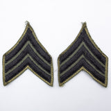 60s Vietnam War Subdued on Twill Sergeant Rank Chevron Patch Set