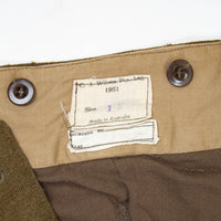 NOS 50s Vintage Australian Army Wool Trousers - 35x30