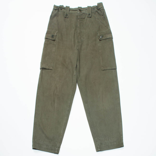 70s Vintage Dutch Army HBT Combat Trousers - 29x31